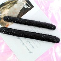 Obsidian Veins Dildo – Schwarzer Doppel-Dildo mit...