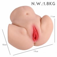 Real Skin Delight – Vaginal- & Anal-Masturbator in kompakter Form, 1,77 kg, detailgetreu & hautnah