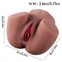 Duo Tunnel Pleasure – Realistic 2-in-1 Vagina & Anal Masturbator, 20 cm, Ultra-Soft & Anatomical