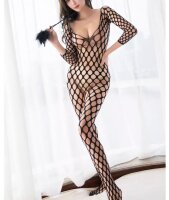 Dark Temptation Bodystocking – Schwarzer Cut-Out Netz-Catsuit mit großflächigem Muster, XS–L, figurbetont & dehnbar