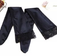 Velvet Noir Thigh-Highs – Glänzende Strümpfe mit Spitzenbund, Einheitsgröße S-L