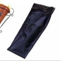 Velvet Noir Thigh-Highs – Glänzende Strümpfe mit Spitzenbund, Einheitsgröße S-L