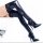 Velvet Noir Thigh-Highs – Glänzende Strümpfe mit Spitzenbund, Einheitsgröße S-L