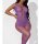 Violet Lace Mesh Bodystocking – Purple Fishnet Catsuit with Lace Details & Open Crotch, One Size XS–L