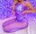 Violet Lace Mesh Bodystocking – Purple Fishnet Catsuit with Lace Details & Open Crotch, One Size XS–L