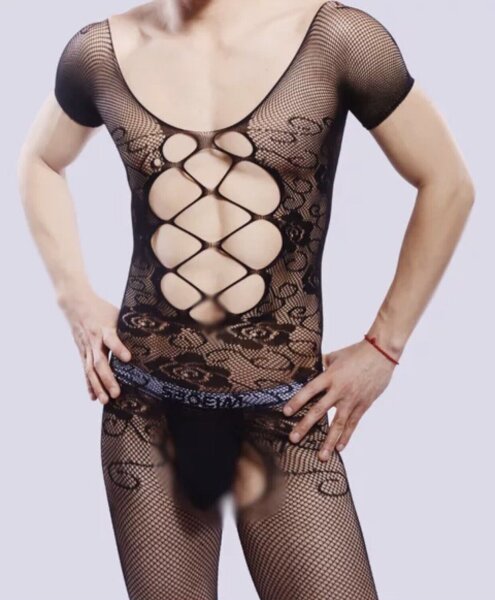 Elegant Desire Mens Bodystocking – Stilvoll, elastisch und ouvert