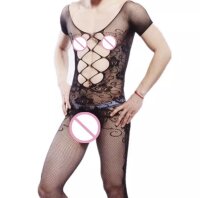 Noir Crosslace Mens Bodystocking – Mens Fishnet...
