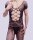 Noir Crosslace Mens Bodystocking – Herren Netz-Catsuit mit Kreuzschnür-Front & ouvert Schritt, XS–M
