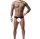Onyx Diamond Net Men’s Bodystocking – Diamond fishnet, 3/4 sleeves & open crotch, one size XS–M