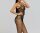 Lace Bow Ouvert Bodystocking – Schwarzer Spitzen-Catsuit mit Satin-Schleife & Netz-Design, XS–L