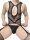 Onyx Keyhole Garter Mens Bodystocking – Netz-Catsuit mit Keyhole-Ausschnitt, Straps-Optik & Ouvert, XS–L