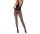 Petal Column Mesh Bodystocking – Tiefschwarzer Netz Catsuit mit floraler Spitzenfront & ouvert Schritt, One Size XS–L bis 70 kg