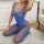 Cobalt Petal Straps Bodystocking – Cobalt blue mesh catsuit with floral lace, multi straps & open crotch, One Size XS–XL
