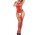 Scarlet Garter Net Bodystocking – Red Fishnet Catsuit with Suspender Look & Open Crotch, One Size XS–L up to 70 kg
