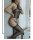 Vortex Keyhole Halter Bodystocking – Schwarzer Netz Catsuit mit Keyhole Cut Outs, Straps Optik & Neckholder, ouvert Schritt, One Size XS–L bis 75 kg