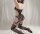 Eclipse Halo Ring Bodystocking – Black cut out mesh catsuit with halterneck, ring details & garter effect, closed crotch, One Size XS–L