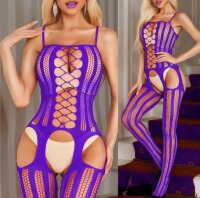 Amethyst Desire Bodystocking – Lila Netzbody mit...