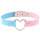 Pastel Heart Choker Pink/Blue – Kunstleder Halsband ca. 40 cm, Unisex Statement