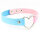 Pastel Heart Choker Pink/Blue – Kunstleder Halsband ca. 40 cm, Unisex Statement