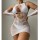 White Lace Illusion Dress – Verführerischer Netz-Look, XS-L, Dehnbar und Elegant